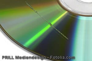 scratch on CD surface